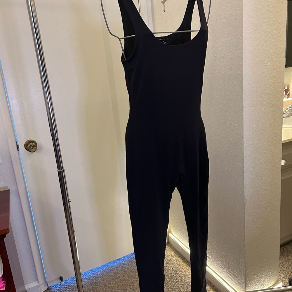 Forever 21 Black Fitted Jumpsuit with Scoop Neck